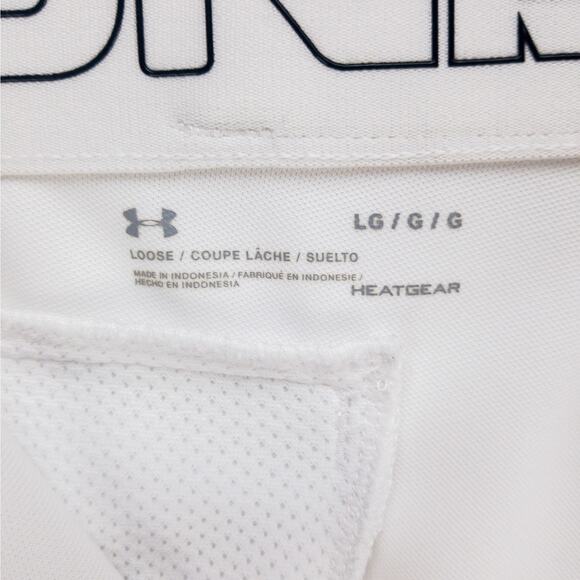 Under Armour HeatGear Track Pants Men’s L 32" Inseam White Reinforced Knees Logo - Picture 3 of 12